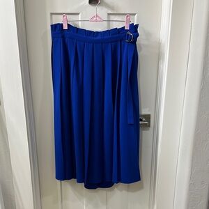 NWOT Calvin Klein Royal Blue Pleated A-Line Skirt 12